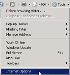 How to clear browser data in Internet Explorer-IE7