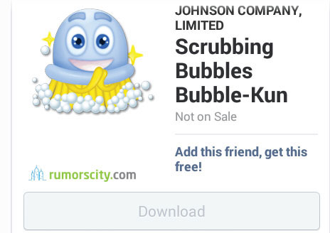 Scrubbing Bubbles Bubble Kun Line sticker in Japan 00