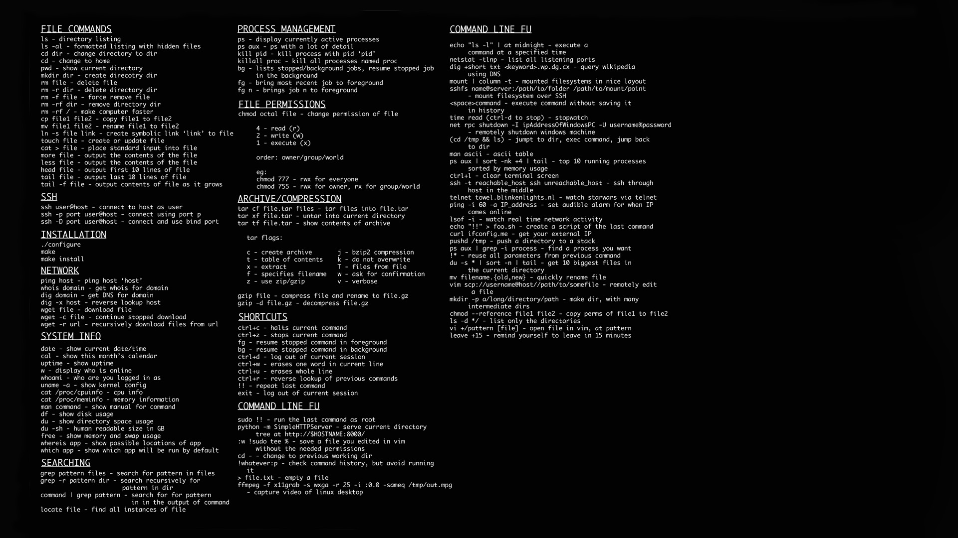 windows terminal commands cheat sheet