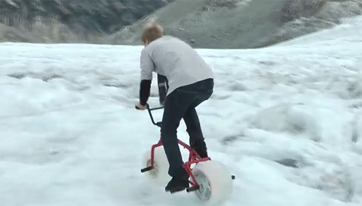 First Bicycle With Ice Wheels They Are Really Awesome