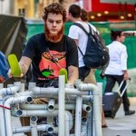 A Street Performer Made Sweet Music With Just PVC Pipes And A Pair Of Flip Flops