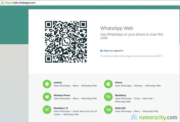 whatsapp web scan code with your phone to log in