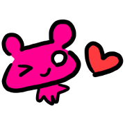 pink bear Line Sticker - Rumors City