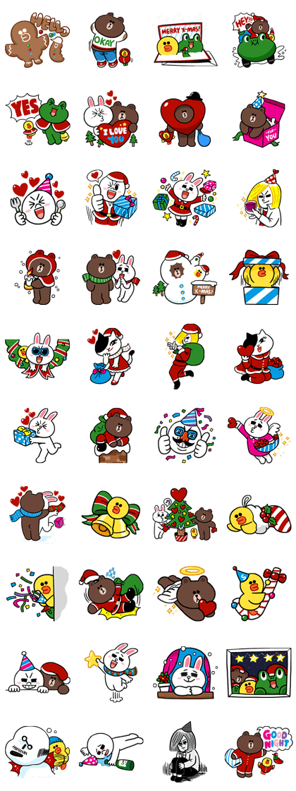 Download Merry Christmas from LINE Friends Line Sticker - Rumors City